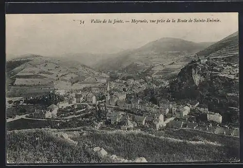 AK Meyrueis, vue prise de la Route de Sainte-Énimie dans la Vallée de la Jonte