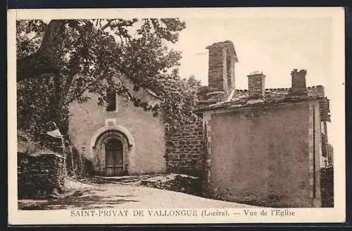 AK Saint-Privat-de-Vallongue, Vue de l`Église