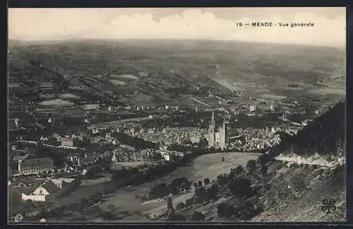 AK Mende, Vue générale de la ville et paysage environnant