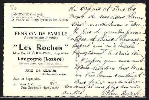 AK Langogne, Vue sur la vallée de Langouryot et les maisons rurales dans la forêt