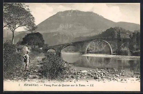 AK Ispagnac, Vieux Pont de Quézac sur le Tarn