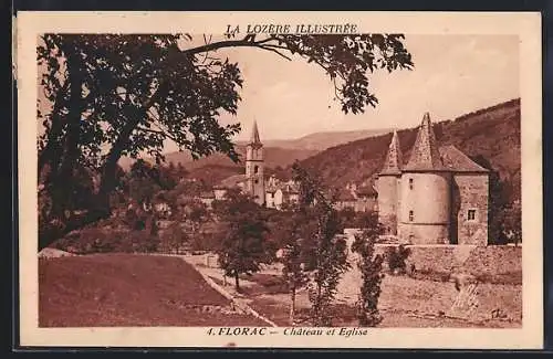 AK Florac, Château et Église