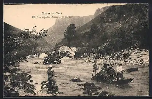 AK Gorges du Tarn, Un rapide, Descente en barque