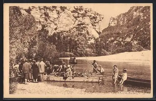 AK Gorges du Tarn, Cirque des Baumes, Débarquement des touristes