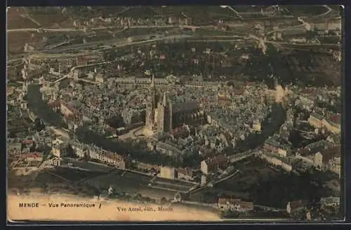 AK Mende, Vue panoramique de la ville et de la cathédrale