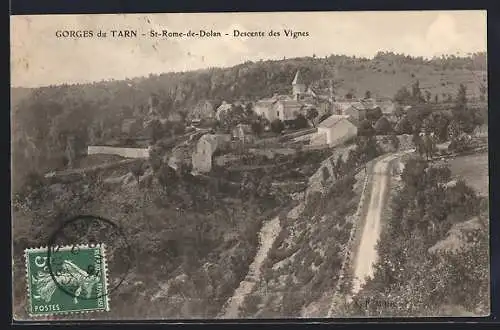 AK Saint-Rome-de-Dolan, Descente des Vignes dans les Gorges du Tarn