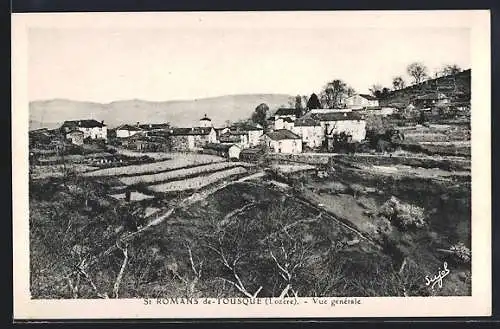 AK St Romans-de-Tousque, Vue générale du village et des champs environnants