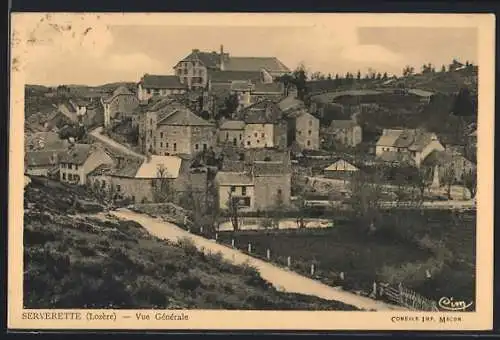 AK Serverette, Vue générale du village en Lozère