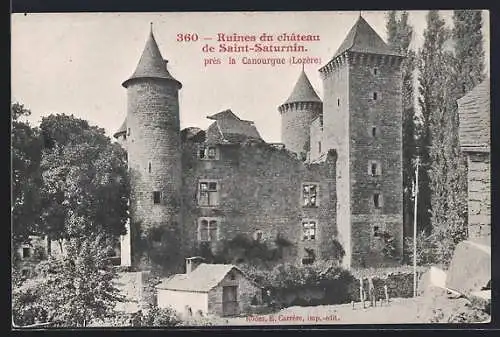 AK Canourgue, Ruines du château de Saint-Saturnin