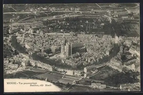 AK Mende, Vue panoramique de la ville et de la cathédrale