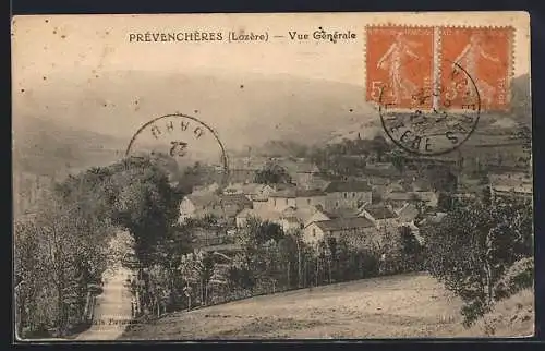 AK Prévenchères, Vue générale du village en Lozère