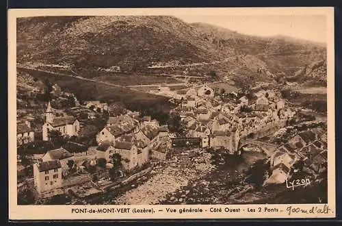 AK Pont-de-Mont-Vert, Vue générale côté ouest : les 2 ponts