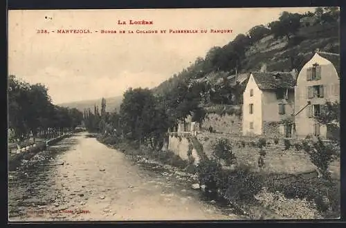 AK Marvejols, Bords de la Colagne et passerelle du Ranquet