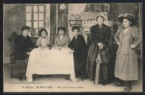 AK Cloyes, Ma petite Tante chérie, 23 Mars 1922