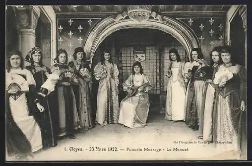 AK Cloyes, Funeste Message, Le Menuet, 23 Mars 1922