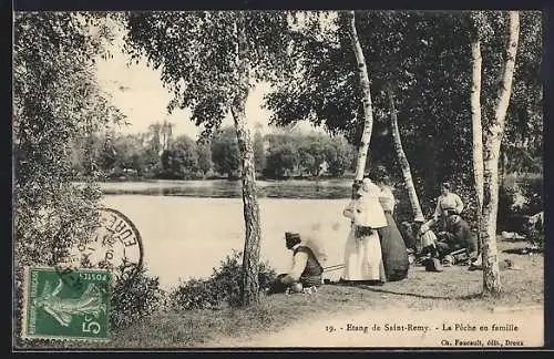 AK Étang de Saint-Remy, La Pêche en famille