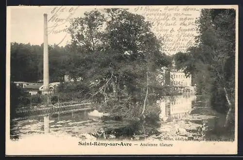 AK Saint-Rémy-sur-Avre, Ancienne filature et rivière paisible