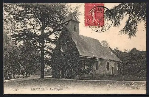 AK Serville, La Chapelle entourée d`arbres