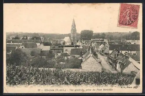 AK Cloyes, Vue générale prise du Pont Bériville