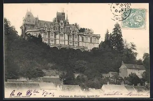 AK Montigny, facade Est du château majestueux sur la colline