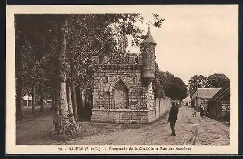 AK Illiers, Promenade de la Citadelle et Rue des Aumônes