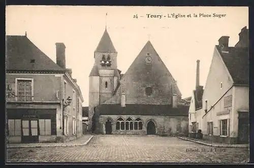 AK Toury, L`Église et la Place Suger