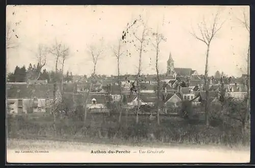 AK Authon-du-Perche, Vue générale du village et de l`église