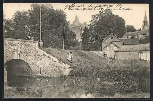 AK Courtalain, Paysage sur la Rivière