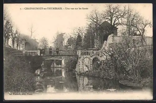 AK Châteauneuf-en-Thymerais, Une vue sur les fossés