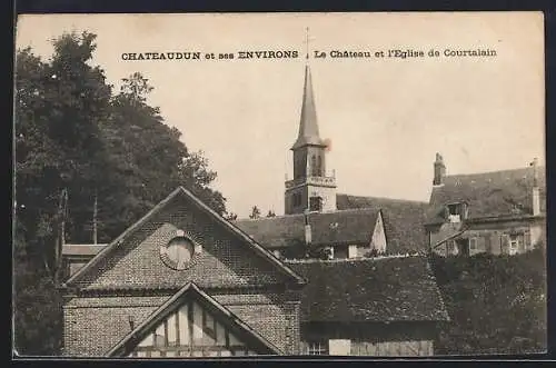 AK Courtalain, Le Château et l`Église de Courtalain