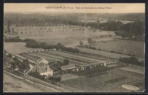AK Crécy-Couvé, Vue panoramique sur Aunay-Tréon