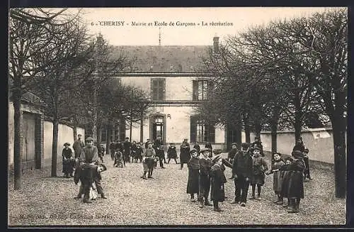 AK Chérisy, Mairie et École de Garcons, La récréation