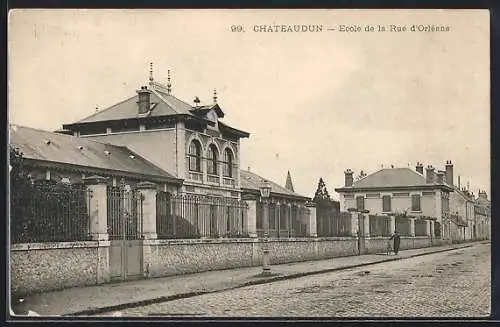 AK Châteaudun, École de la Rue d`Orléans