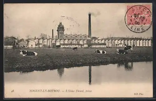 AK Nogent-le-Rotrou, L`Usine Tirard, frères et pâturage avec vaches