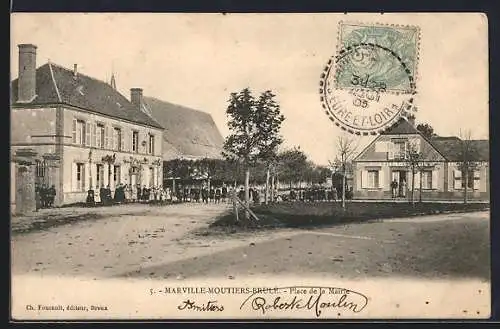 AK Marville-Moutiers-Brûlé, Place de la Mairie