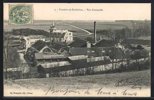 AK Saulnières, Vue d`ensemble de la fonderie et paysage environnant