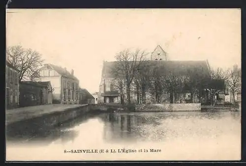 AK Sainville, L`église et la mare