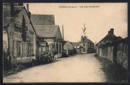 AK Ouerre, Vue prise Grande-Rue