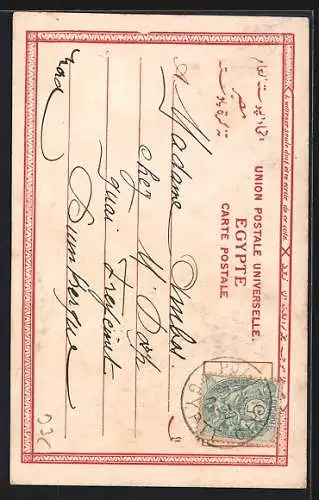 AK Frau reitet auf einem Esel