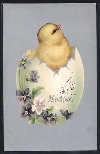 AK Osterküken schlüpft aus einem Ei, A Joyful Easter