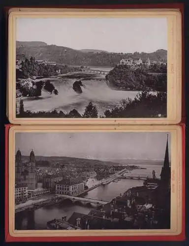 20 Fotografien Römmler & Jonas, Dresden, Ansicht Luzern, Souvenir de la Suisse, Zürich, Basel, St. Moritz, Via Mala