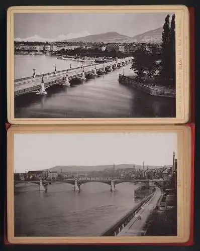 20 Fotografien Römmler & Jonas, Dresden, Ansicht Luzern, Souvenir de la Suisse, Zürich, Basel, St. Moritz, Via Mala