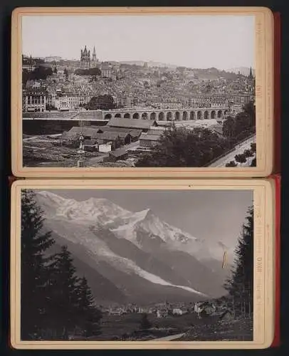20 Fotografien Römmler & Jonas, Dresden, Ansicht Luzern, Souvenir de la Suisse, Zürich, Basel, St. Moritz, Via Mala
