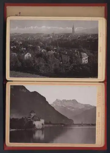 20 Fotografien Römmler & Jonas, Dresden, Ansicht Luzern, Souvenir de la Suisse, Zürich, Basel, St. Moritz, Via Mala