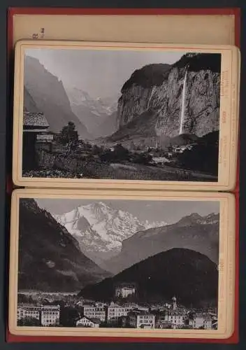 20 Fotografien Römmler & Jonas, Dresden, Ansicht Luzern, Souvenir de la Suisse, Zürich, Basel, St. Moritz, Via Mala