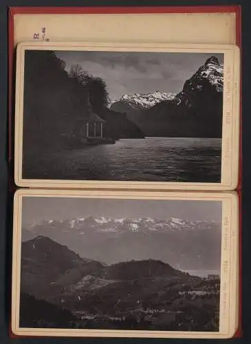 20 Fotografien Römmler & Jonas, Dresden, Ansicht Luzern, Souvenir de la Suisse, Zürich, Basel, St. Moritz, Via Mala