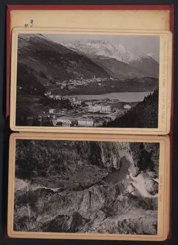 20 Fotografien Römmler & Jonas, Dresden, Ansicht Luzern, Souvenir de la Suisse, Zürich, Basel, St. Moritz, Via Mala
