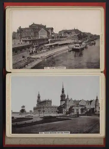 20 Fotografien Stengel & Co., Dresden, Ansicht Dresden, Leporello mit kgl. Belvedere, Kunst-Akademie, Helbigs Etabl.