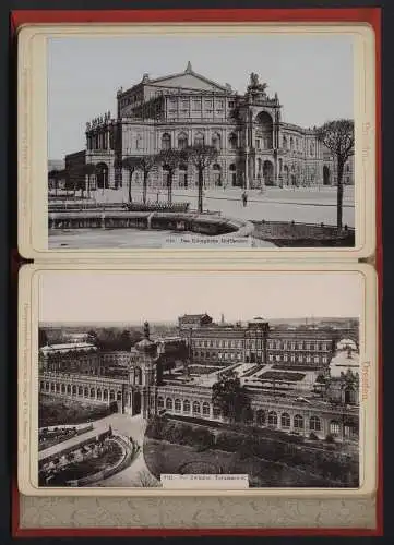 20 Fotografien Stengel & Co., Dresden, Ansicht Dresden, Leporello mit kgl. Belvedere, Kunst-Akademie, Helbigs Etabl.