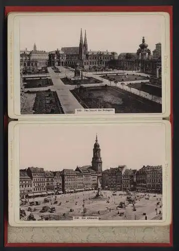 20 Fotografien Stengel & Co., Dresden, Ansicht Dresden, Leporello mit kgl. Belvedere, Kunst-Akademie, Helbigs Etabl.